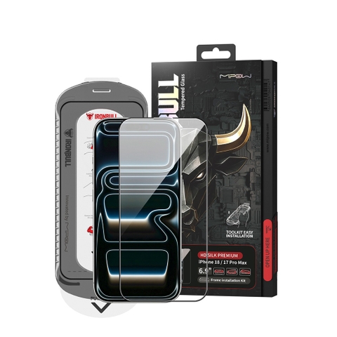 Kính Cường Lực MIPOW IRONBULL HD Silk Premium Cho iPhone 18 Pro/ 18 Pro Max/ 17 Pro/ 17 Pro Max
