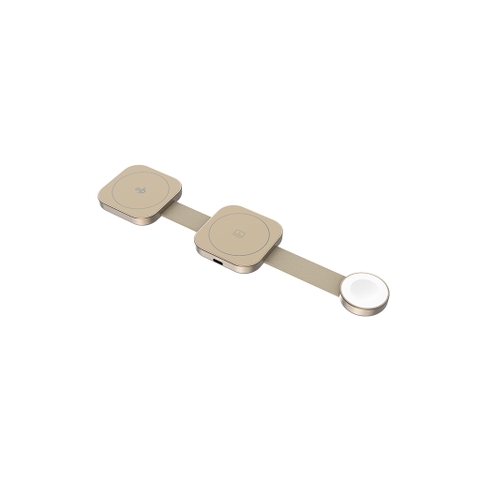 Đế Sạc Không Dây MAZER 3in1 Qi2 MagTrifold03 Sạc Đồng Thời 3 Thiết Bị Công Suất 15W Đạt Chuẩn Qi2 & MaggSafe Gấp Gọn