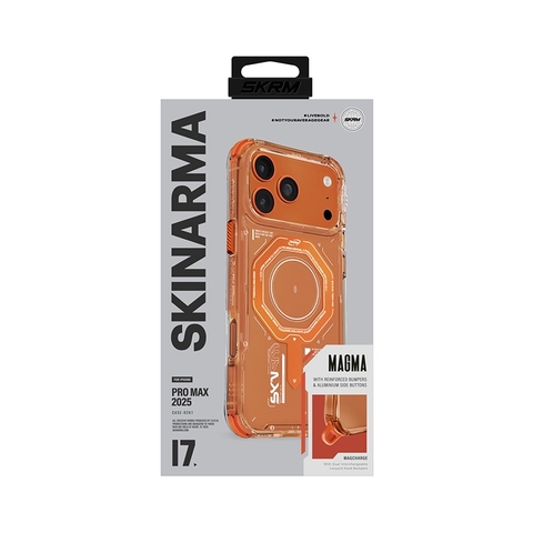 Ốp Lưng iPhone 17 Pro/ 17 Pro Max SKINARMA MAGMA Mag-Charge Vỏ Bóng Bẩy Nút Bằng Nhôm Bảo Vệ Toàn Diện