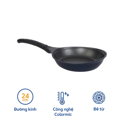 KFP-24CI Chảo không dính Korea King cạn, đường kính 24cm, đáy màu xanh - Hàng chính hãng
