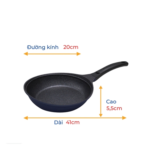 KFP-20CI Chảo không dính Korea King cạn đường kính 20cm, đáy màu hồng - Hàng chính hãng