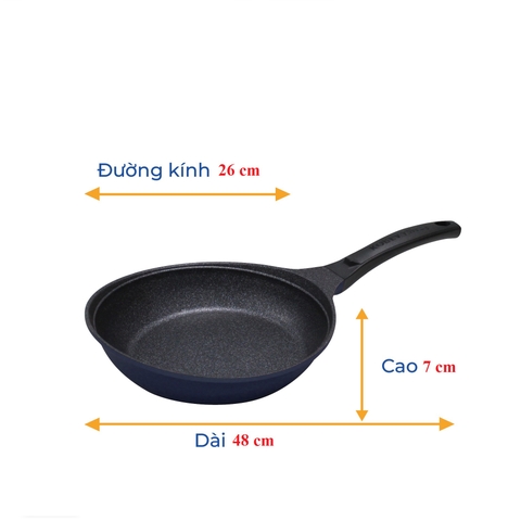 KFP-26CI Chảo không dính Korea King cạn, đường kính 26cm, đáy màu hồng - Hàng chính hãng