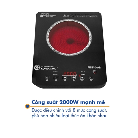 PINF-90/B Bếp điện hồng ngoại Korea King (220V/50HZ, 2000 W ) - Hàng chính hãng