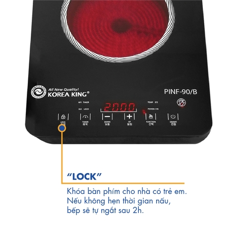 PINF-90/B Bếp điện hồng ngoại Korea King (220V/50HZ, 2000 W ) - Hàng chính hãng