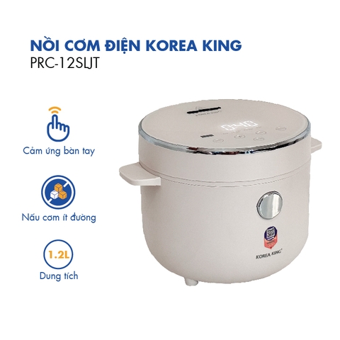 PRC-12SLJT_W Nồi cơm điện Korea King (có chức năng tách đường, dung tích 1.2L, công suất 400 W, mặt kính trắng)-Hàng chính hãng