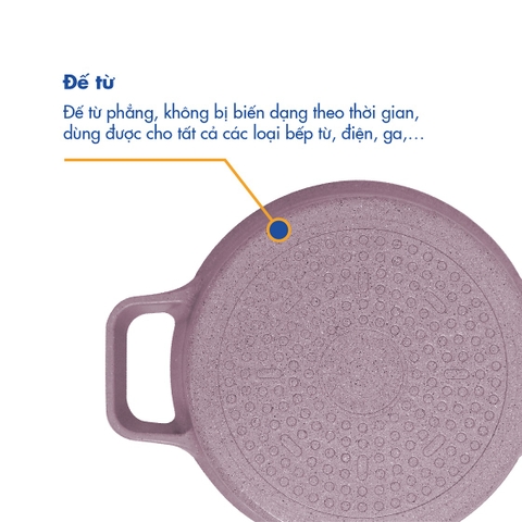 KP-20LI Nồi nấu Levante đáy từ Korea King (Nồi, nắp bằng nhôm đúc, đường kính 20cm, màu hồng) - Hàng chính hãng