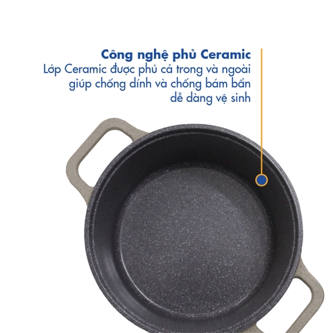 KP-28LI Nồi nấu Levante đáy từ Korea King (Nồi, nắp bằng nhôm đúc, đường kính 28cm, màu nâu) - Hàng chính hãng