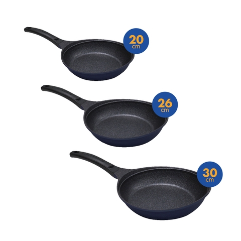 KFP-20,26,30CI Bộ combo chảo cạn Colormic Korea King size 20,26,30cm-Màu Xanh