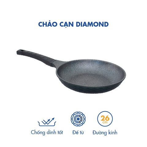 KFP-26DI Chảo cạn Diamond KOREA KING size 26 ( đáy màu xanh đen, vàng hồng)-Hàng chính hãng