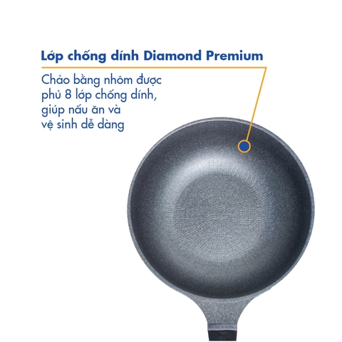 KW-32DI Chảo sâu không dính Diamond Premium Korea King (đường kính 32cm)-Hàng chính hãng