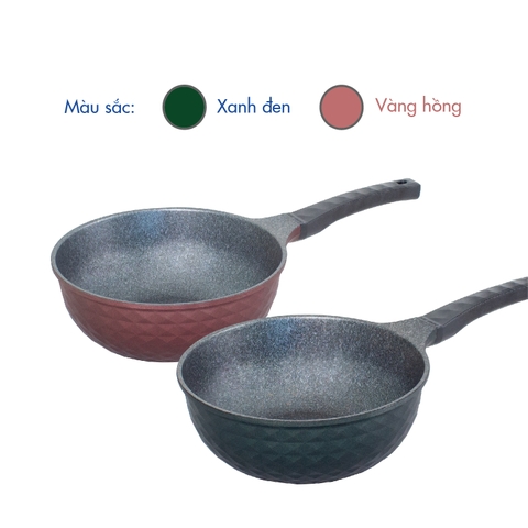 KW-28DI Chảo sâu Diamond KOREA KING size 28 ( đáy màu xanh đen, vàng hồng)-Hàng chính hãng