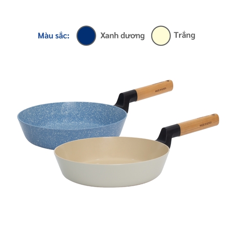KFP-24WI Chảo cạn chống dính Woody Korea King (size 24cm, white) - Hàng chính hãng