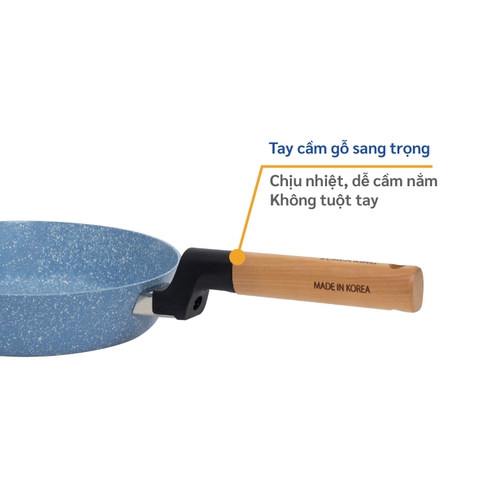 KFP-24WI Chảo cạn chống dính Woody Korea King (size 24cm, white) - Hàng chính hãng