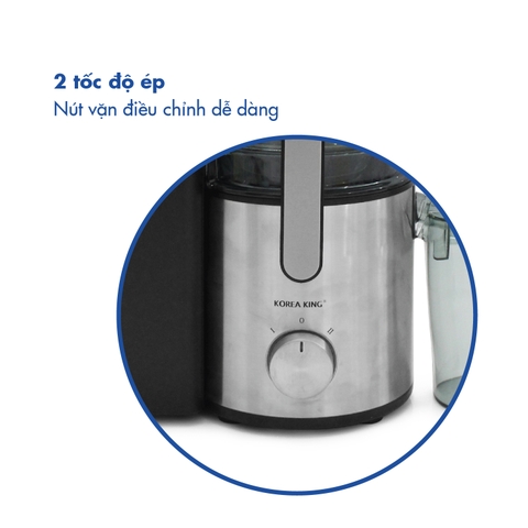 Máy ép trái cây Korea King PJ-800BS (điện áp 220V/50Hz, công suất 800W, 2 tốc độ ép)