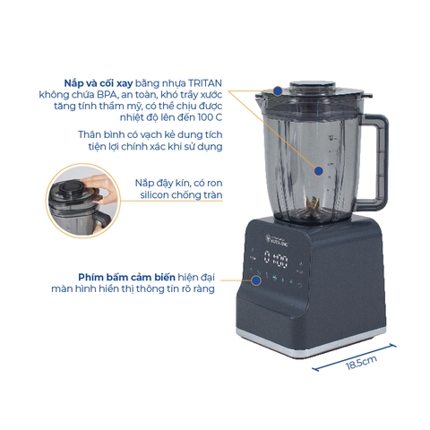 PEB-1800 Máy xay sinh tố Korea King  (220-240 V/50-60 Hz, dung tích 1.5L) - Hàng chính hãng