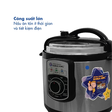 Nồi áp suất Korea King PEPC - 60STSN (220V/50HZ, công suất 1,000W, dung tích 6,0L)