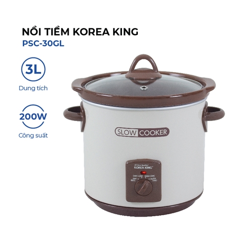 PSC-30GL Nồi tiềm Korea King (220 V/50Hz, 200 W, 3.0L ) - Hàng chính hãng
