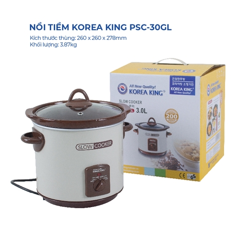 PSC-30GL Nồi tiềm Korea King (220 V/50Hz, 200 W, 3.0L ) - Hàng chính hãng