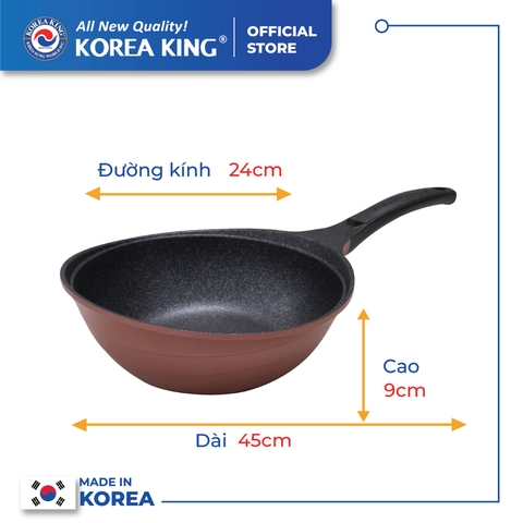 KFP30C-KW24C Combo 2 chảo sâu, cạn Colormic Korea King (1 chảo cạn 30cm và 1 chảo sâu 24cm)-Hàng chính hãng