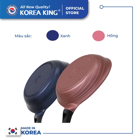 KW-30CI Chảo không dính Korea King sâu đường kính 30cm, đáy màu xanh, hồng - Hàng chính hãng