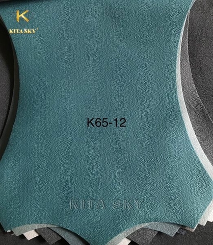 KITA-K65-12:-MÀU XANH LƠ VẢI GIẢ DA VÂN TRƠN