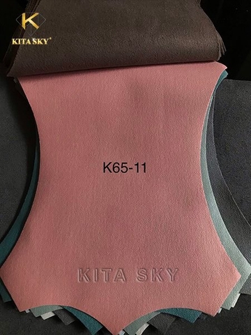 KITA-K65-11:-MÀU HỒNG SAN HÔ VẢI GIẢ DA VÂN TRƠN