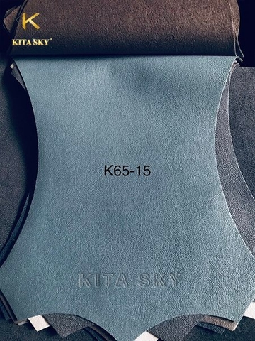 KITA-K65-15:-MÀU XANH ĐÁ VẢI GIẢ DA VÂN TRƠN