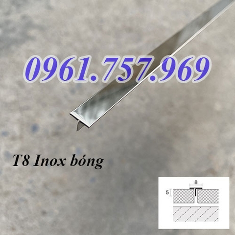 Nẹp inox T8 là nẹp T8 inox 304