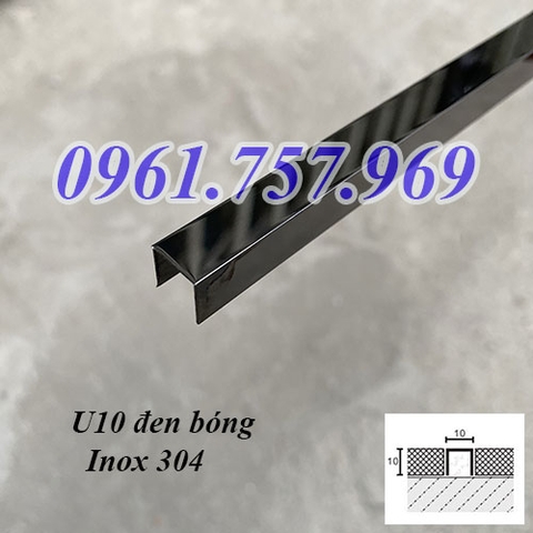 Nẹp inox U10 màu đen