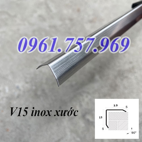 Nẹp V15 inox xước