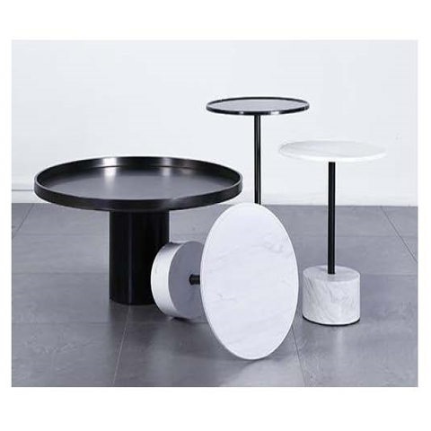 Bàn Natural Marble + Stainless Steel