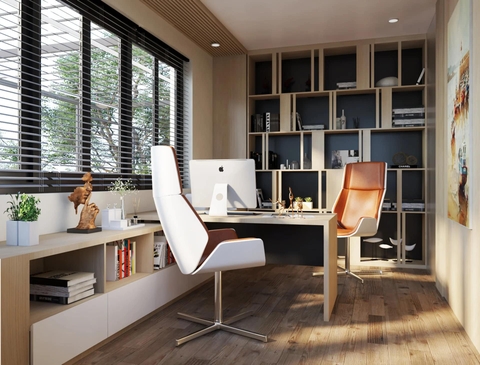 Ghế xoay văn phòng lưng gỗ