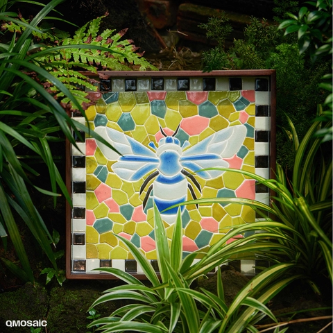 Khay Gốm Mosaic Bát Tràng - Họa Tiết Blue Carpenter Bee