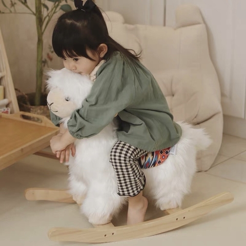 Ghế gỗ bập bênh trẻ em cao cấp | Baby Rocking Chair