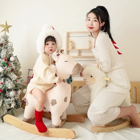 Ghế gỗ bập bênh trẻ em cao cấp | Baby Rocking Chair