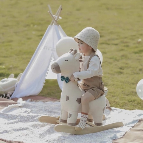 Ghế gỗ bập bênh trẻ em cao cấp | Baby Rocking Chair