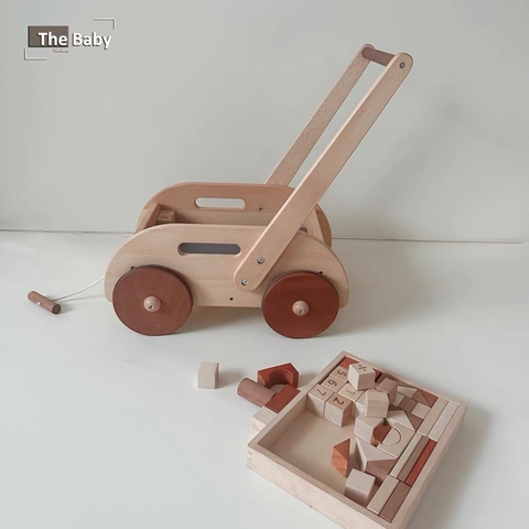 Xe đẩy gỗ và đồ chơi tư duy cao cấp / Wooden trolley