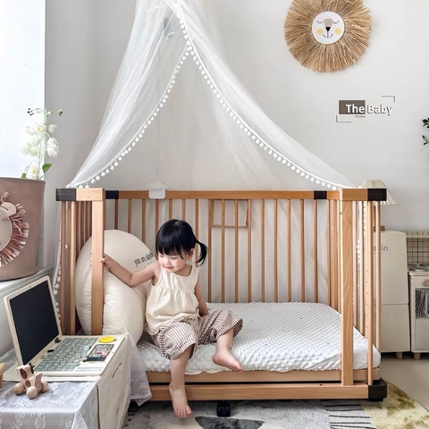 Bộ nôi cũi Faroro gỗ sồi nhập khẩu cao cấp / Faroro Crib