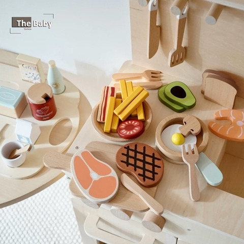 Bộ đồ chơi gỗ NunuKid trẻ em nhập khẩu cao cấp / NunuKid Food Toys