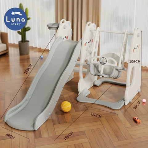 Bộ cầu trượt/xích đu DINO trẻ em nhập khẩu cao cấp