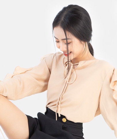 Áo bèo tay nơ cổ