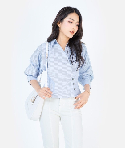 Sơ mi vạt đắp tay liền
