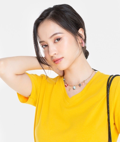 Áo thun trơn cổ tim