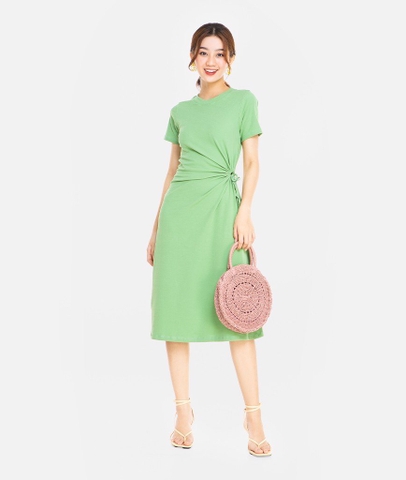 Đầm thun rút vòng tròn eo