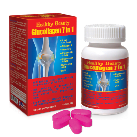 Hỗ trợ xương khớp Viên uống hỗ trợ xương khớp Glucollagen 7 in 1 Healthy Beauty ( Hộp 60 viên)
