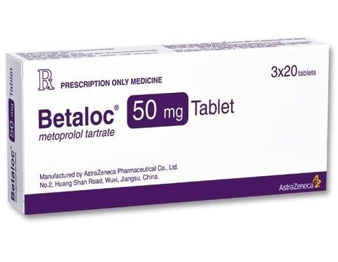 Betaloc -50mg (Metoprolol) Hộp 3 vỉ x 20v
