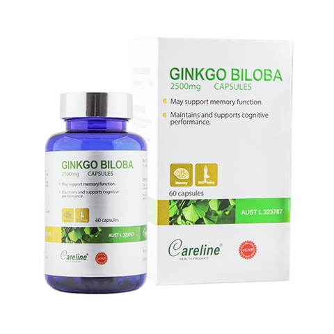 CARELINE GINKGO BILOBA 2500MG - CẢI THIỆN SỨC KHỎE TRÍ NÃO