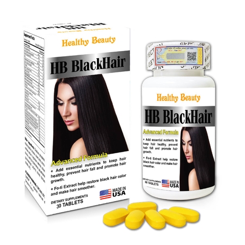 Thực phẩm chức năng Viên uống HB Black Hair Healthy Beauty - Giúp tóc đen mượt ( Hộp nhỏ)