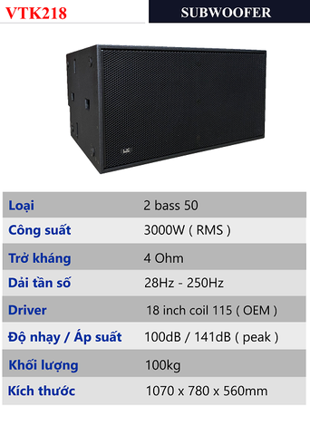 SUBWOOFER LX ACOUSTIC VTK218
