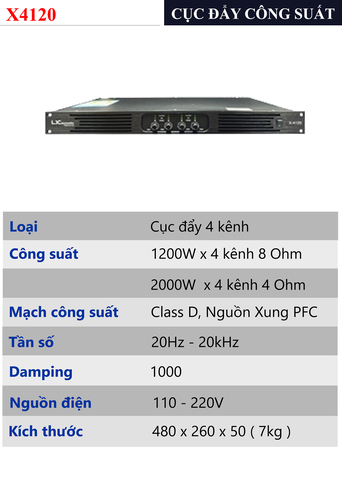 ĐẨY 4 KÊNH LX ACOUSTIC X4120